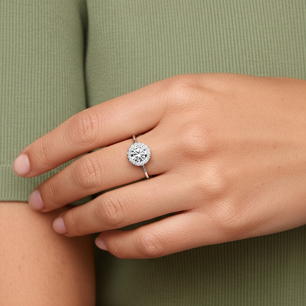 1.00ct Moissanite Bague de fiançailles Platine