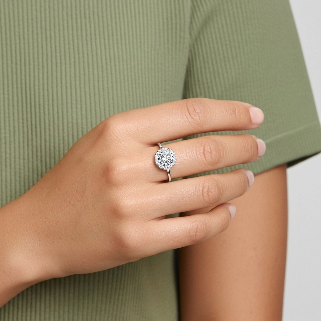 1.00ct Moissanite Bague de fiançailles Platine