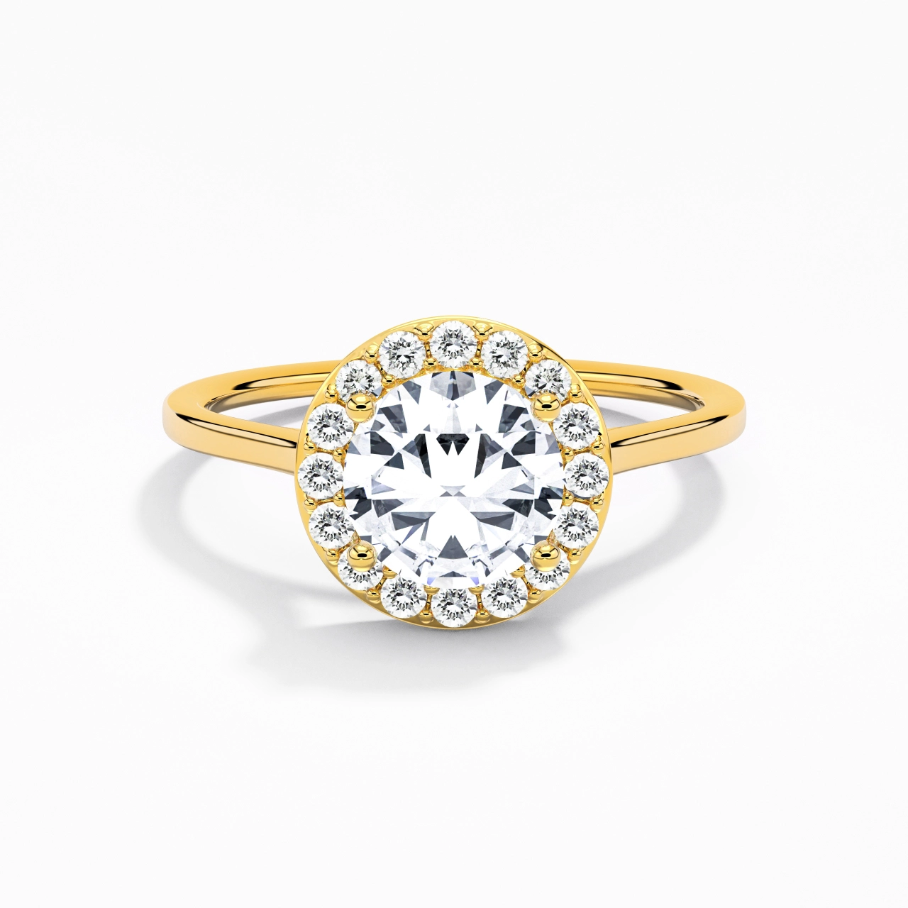 1.00ct Moissanite Engagement Ring 14K Gold