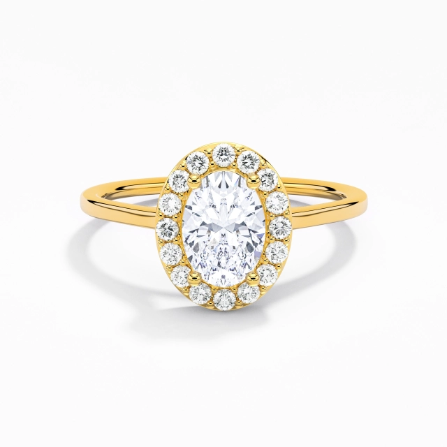 1.00ct Oval Moissanite 14K Gold Engagement Ring