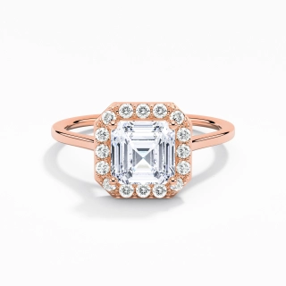 1.00ct Moissanite Engagement Ring 14K Rose Gold