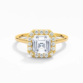 Simple Asscher 1.00ct Moissanite Engagement Ring