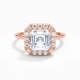 2.00ct Moissanite Engagement Ring 14K Rose Gold