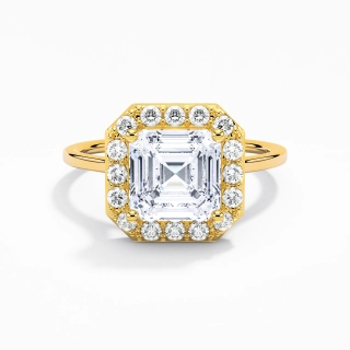 Simple Asscher 2.00ct Moissanite Engagement Ring