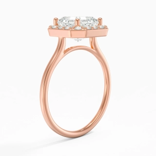 2.00ct Moissanite Engagement Ring 14K Rose Gold