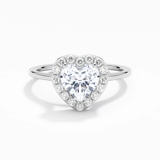 1.00ct Moissanite Engagement Ring 18K White Gold