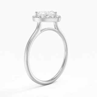 1.00ct Moissanite Engagement Ring 18K White Gold