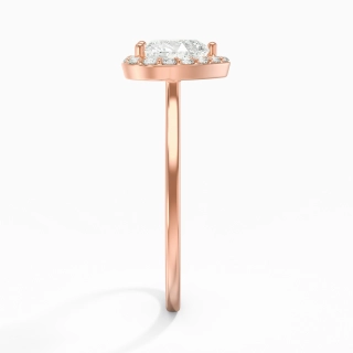 1.00ct Moissanite Engagement Ring 14K Rose Gold