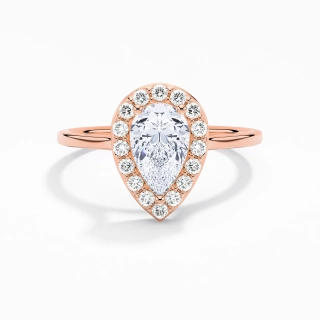 1.00ct Moissanite Engagement Ring 18K Rose Gold