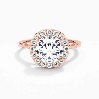 1.50ct Moissanite Engagement Ring 14K Rose Gold