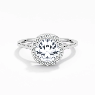 1.00ct Moissanite Engagement Ring 18K White Gold