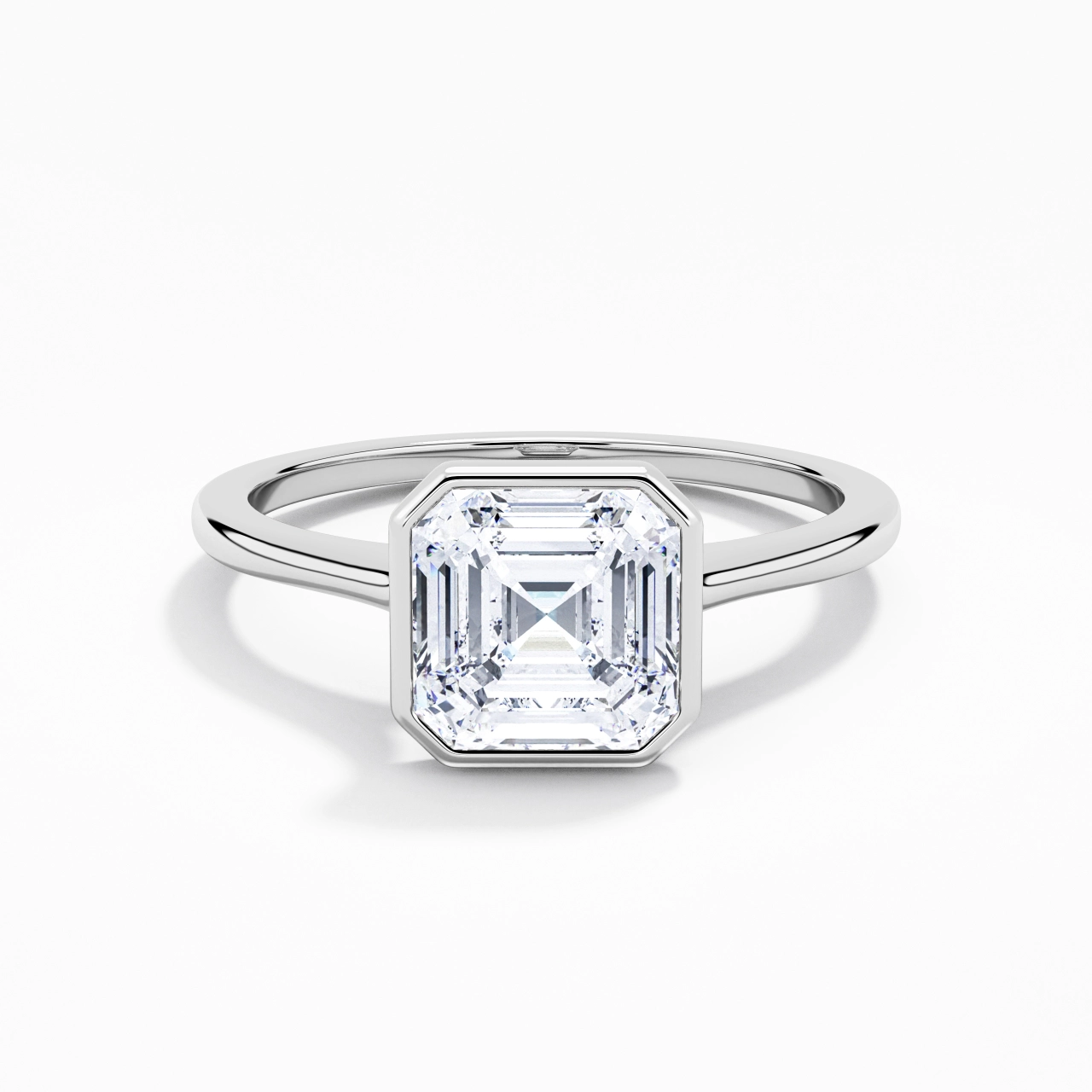 Understated Asscher 1.50ct Moissanite Engagement Ring