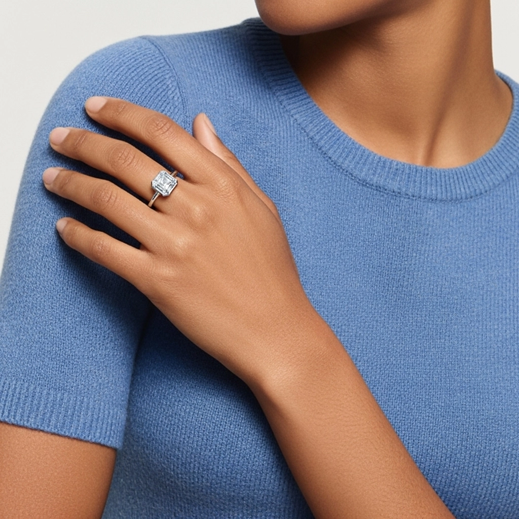 1.00ct Moissanite Bague de fiançailles Argent sterling 925