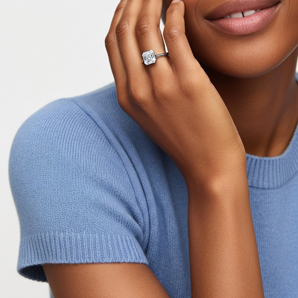 1.00ct Moissanite Bague de fiançailles Argent sterling 925