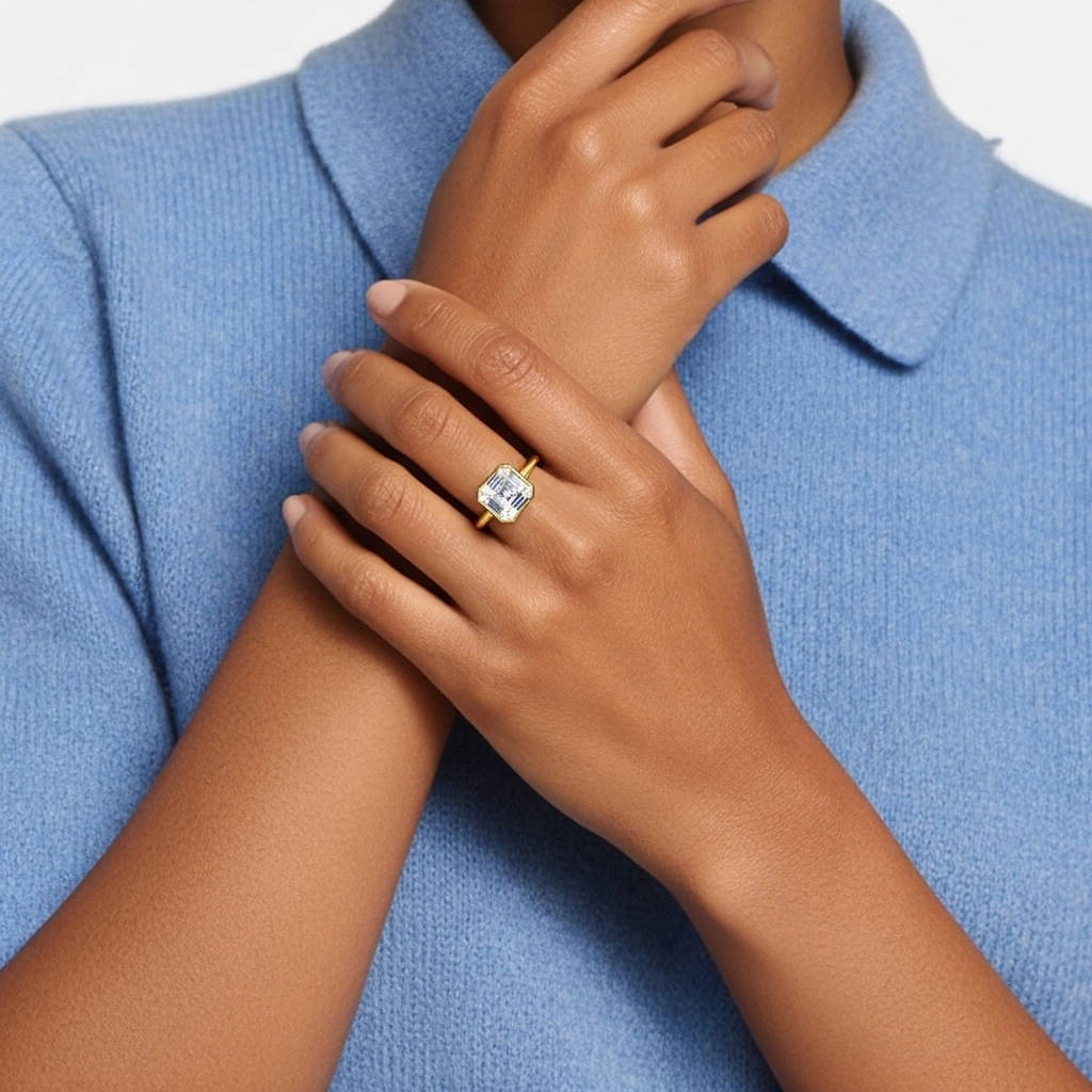 1.50ct Moissanite Bague de fiançailles Argent sterling 925