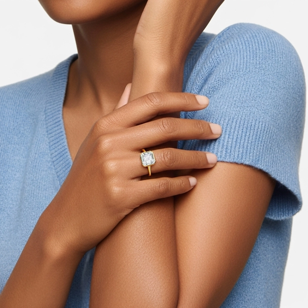 1.50ct Moissanite Bague de fiançailles Argent sterling 925