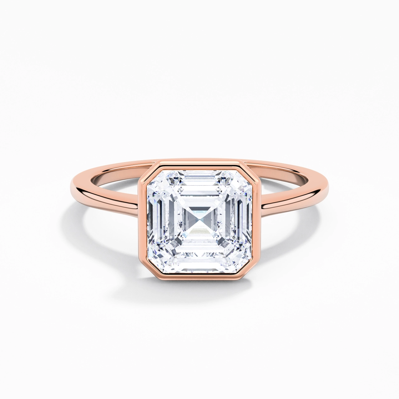 Understated Asscher 2.00ct Moissanite Engagement Ring