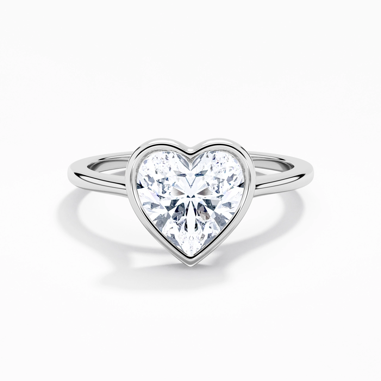 Understated Heart 1.50ct Moissanite Engagement Ring