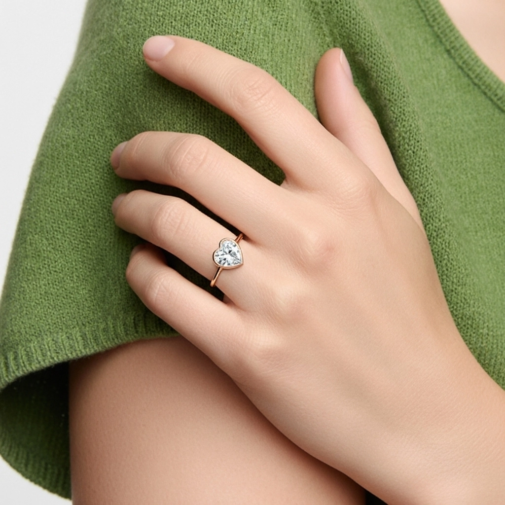 Understated Heart 2.00ct Moissanite Engagement Ring