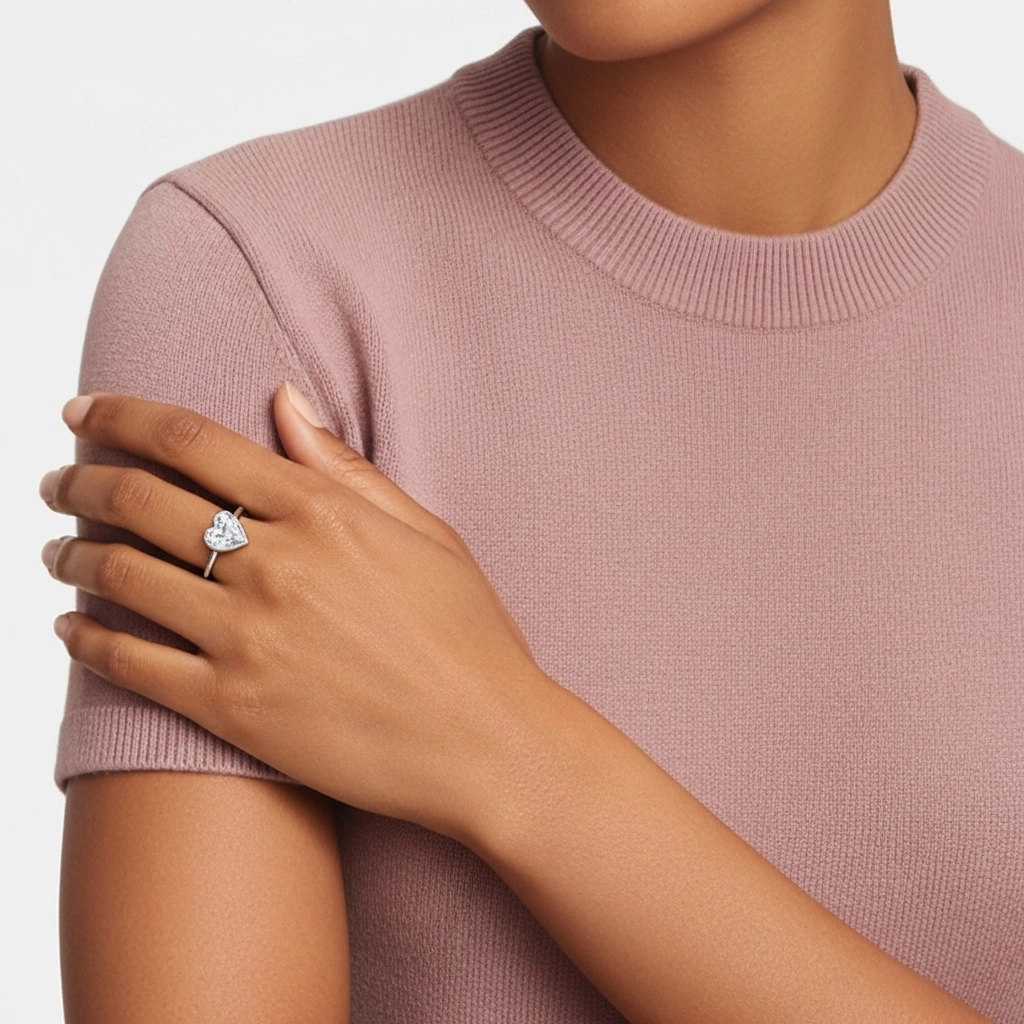 Understated Heart 1.50ct Moissanite Engagement Ring