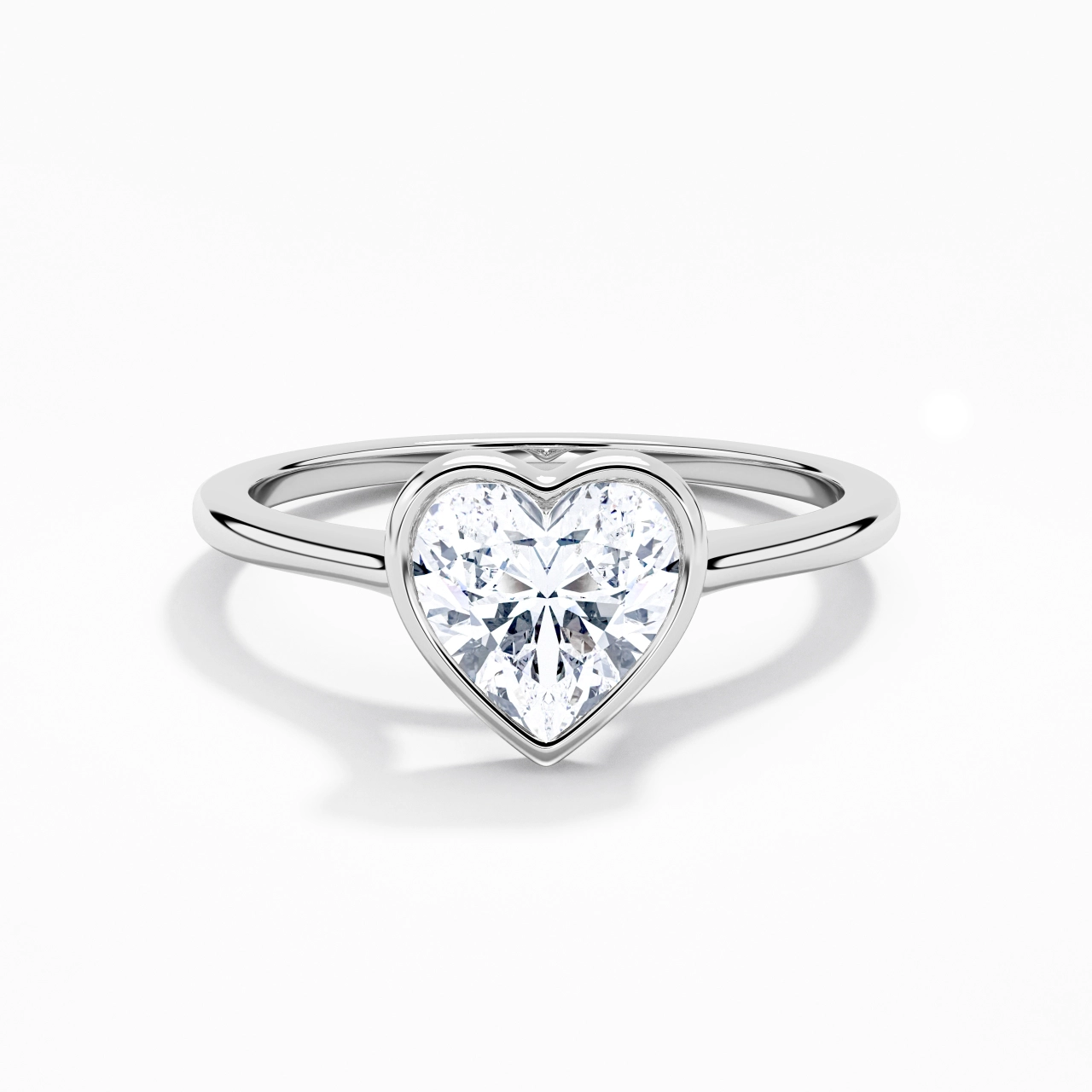 Understated Heart 1.00ct Moissanite Engagement Ring