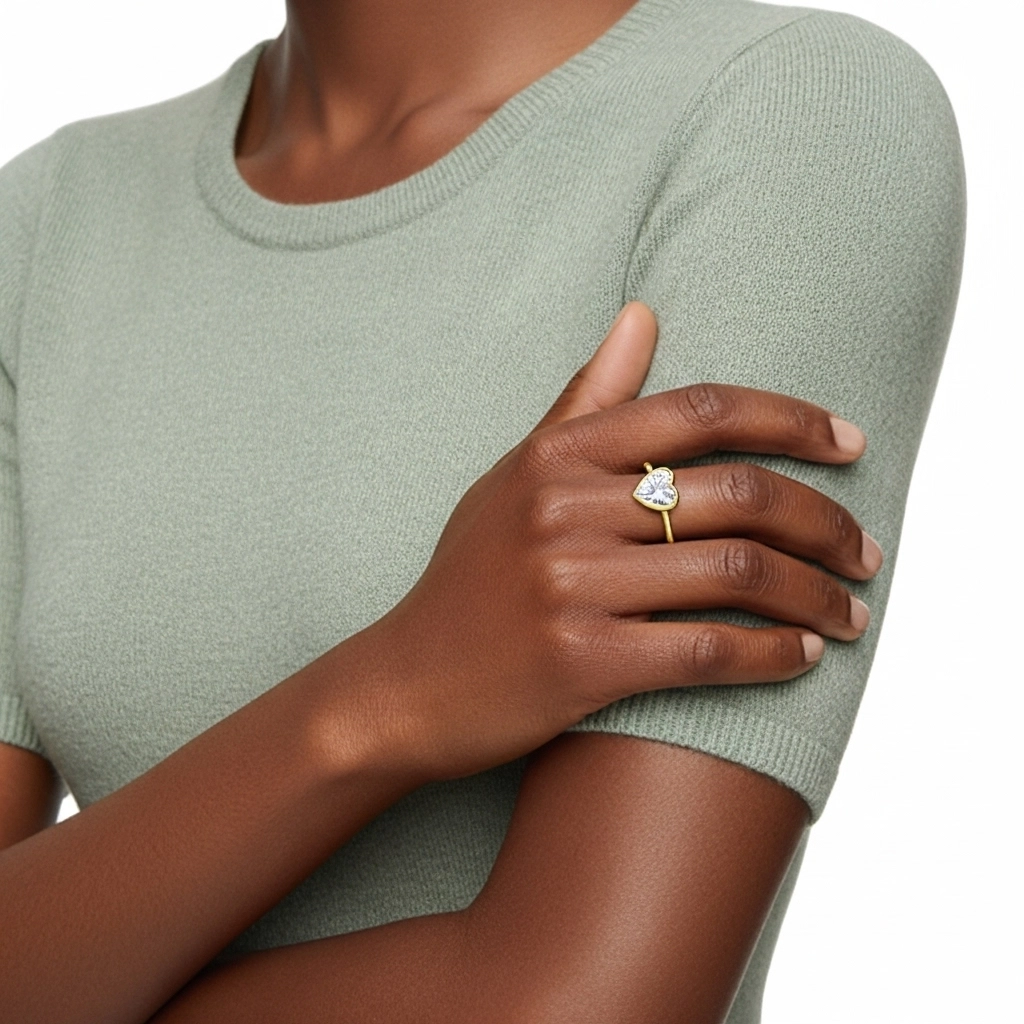 Sobre Cœur 2.00ct Moissanite Bague de fiançailles