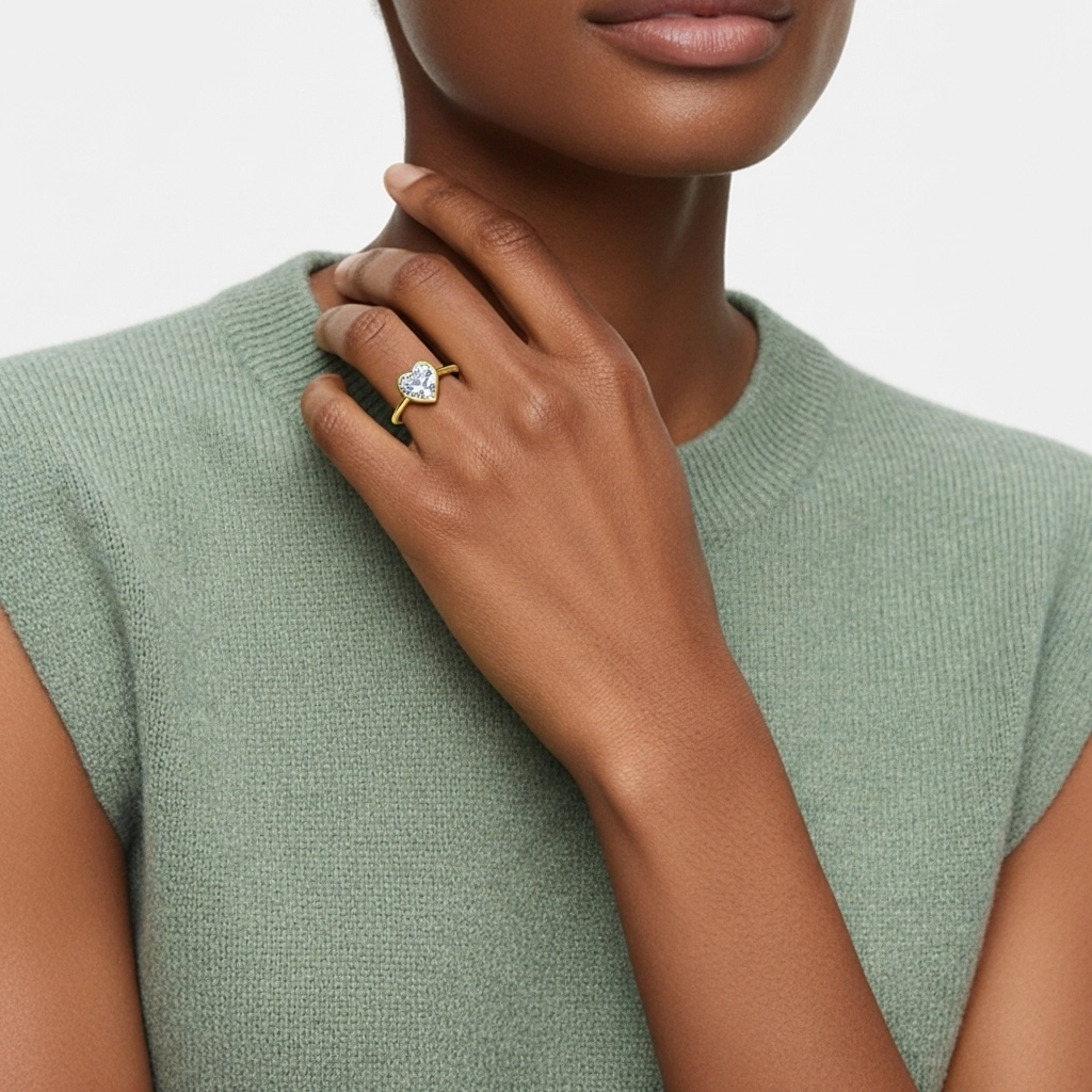 Sobre Cœur 2.00ct Moissanite Bague de fiançailles