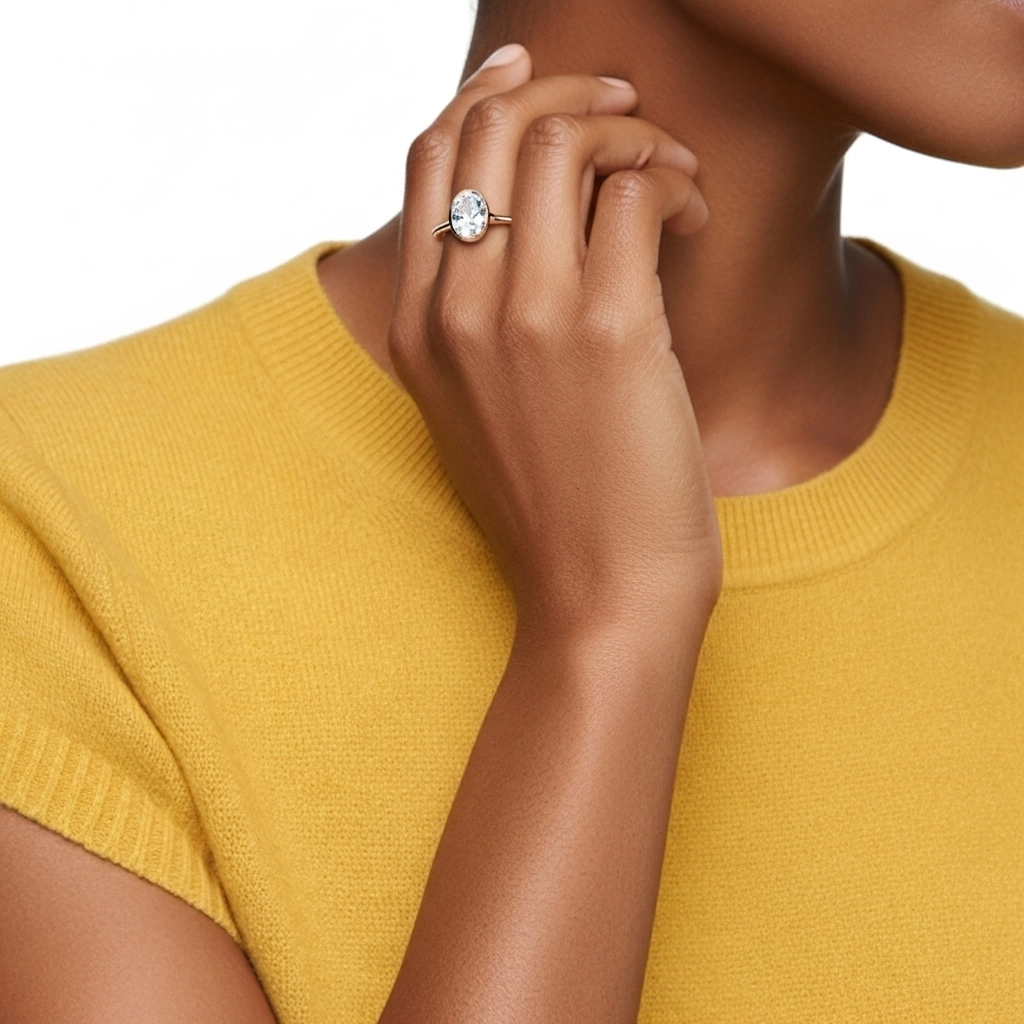 Understated Oval 1.50ct Moissanite Engagement Ring