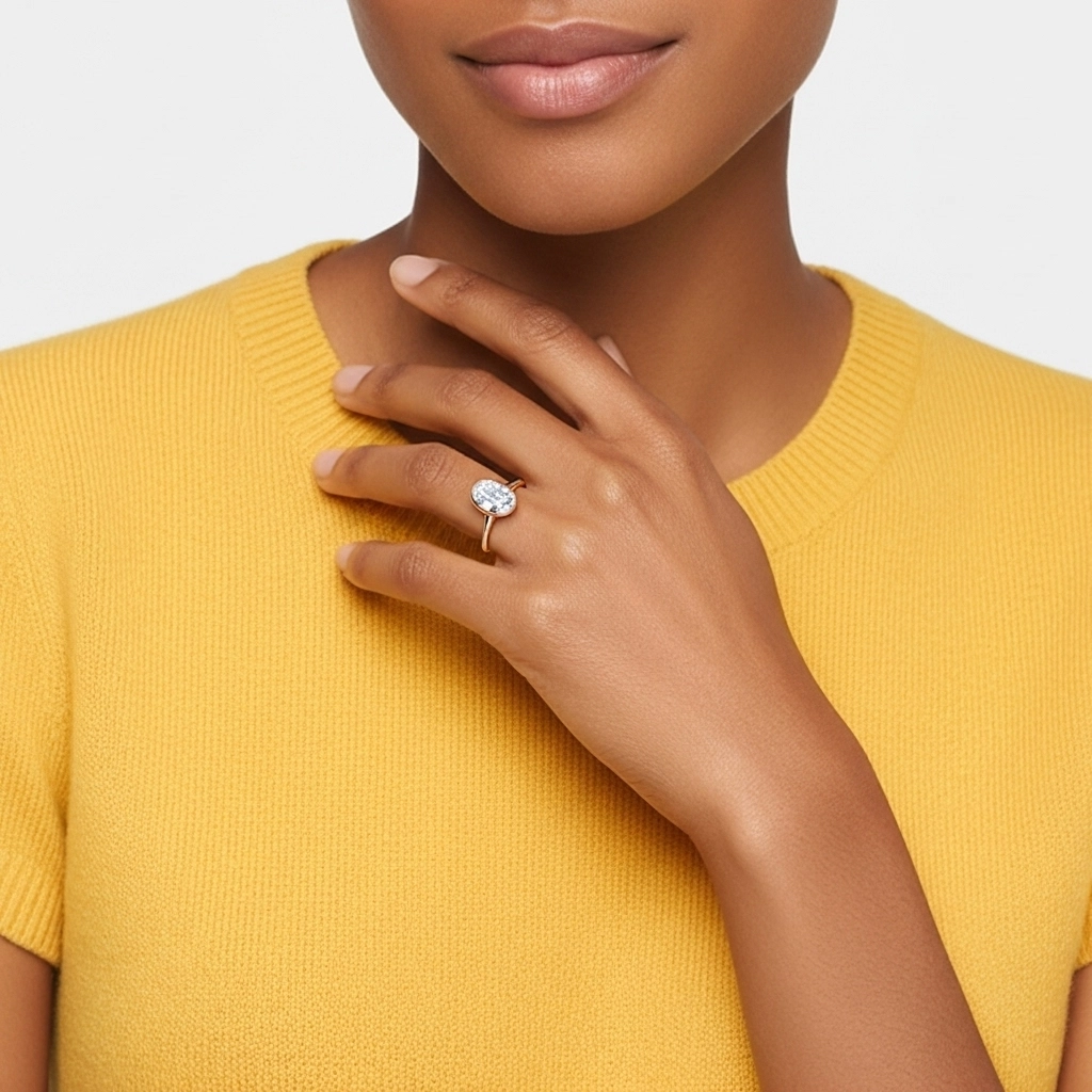 Understated Oval 1.00ct Moissanite Engagement Ring