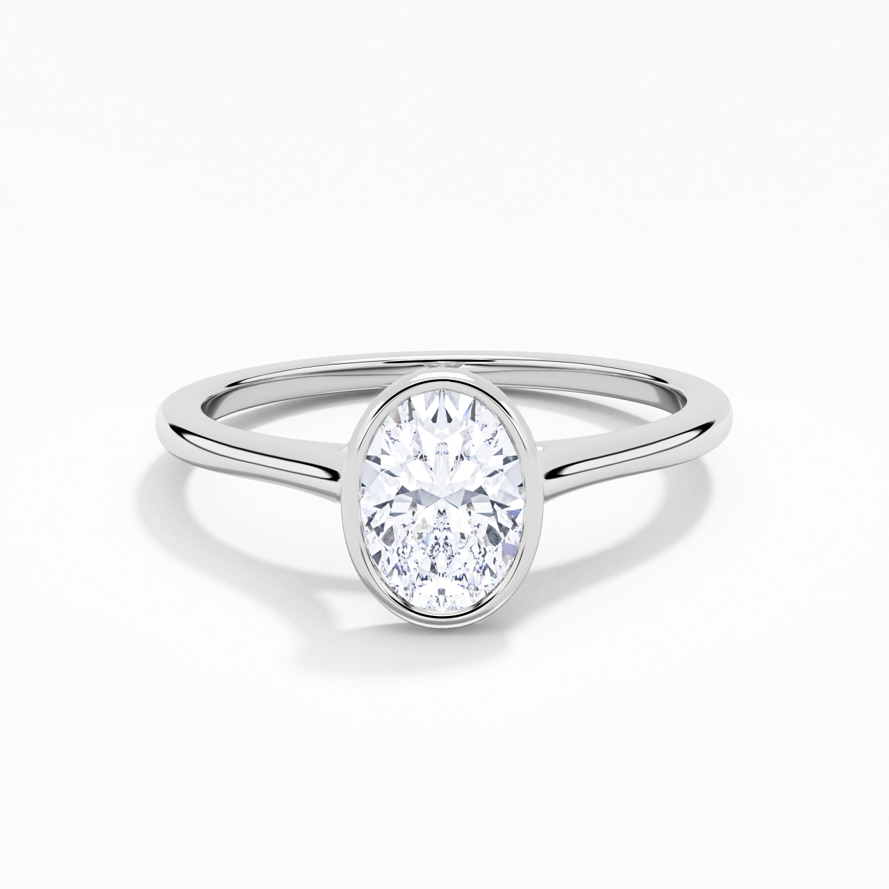 Understated Oval 1.00ct Moissanite Engagement Ring