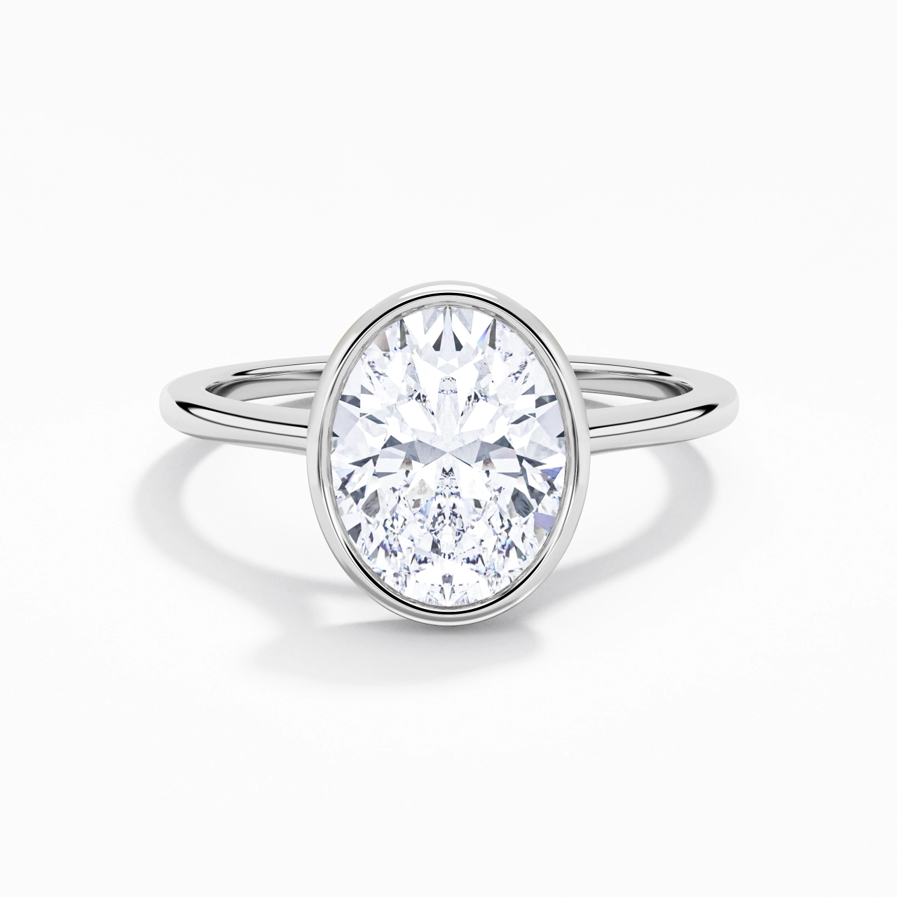 Understated Oval 2.00ct Moissanite Engagement Ring