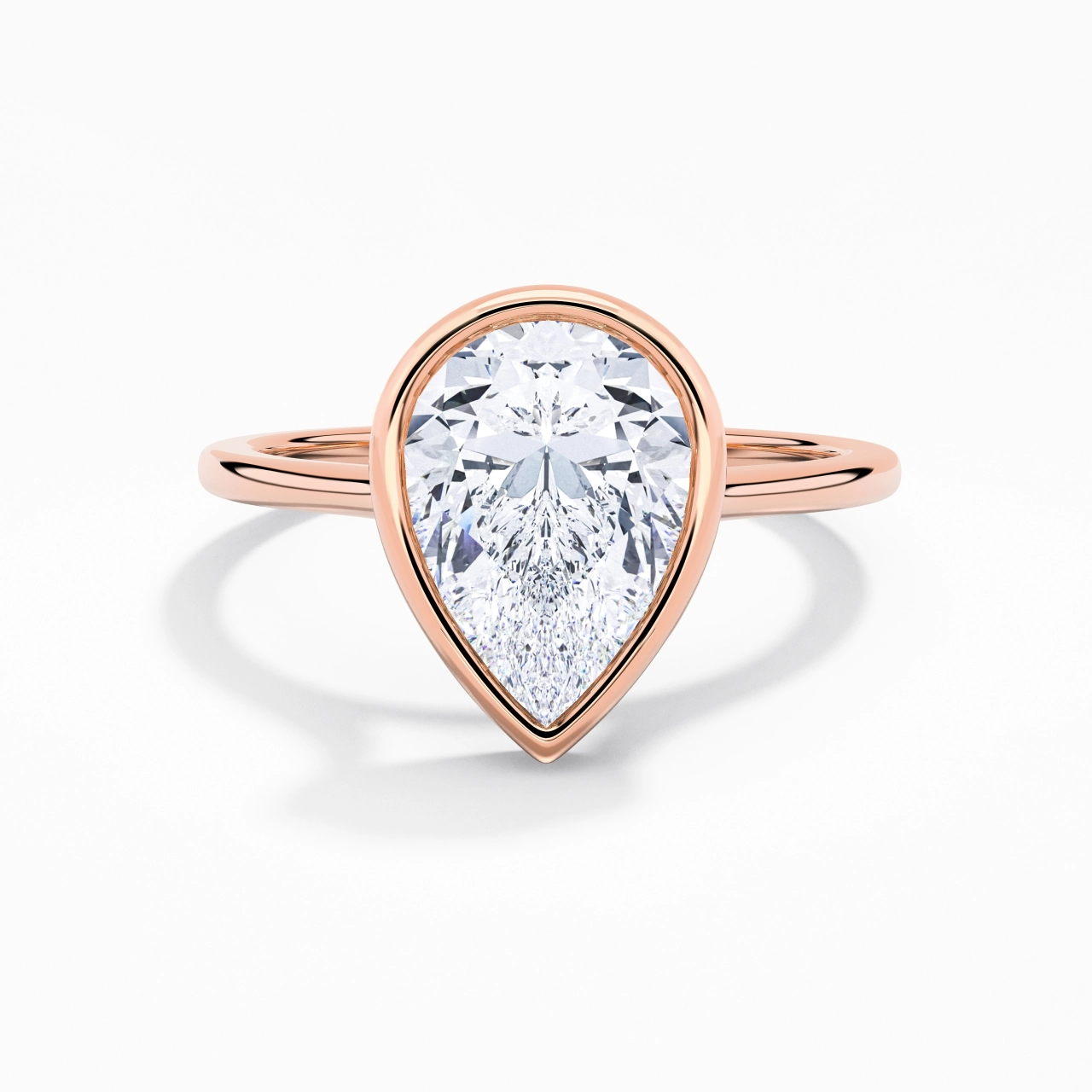 Understated Pear 2.00ct Moissanite Engagement Ring