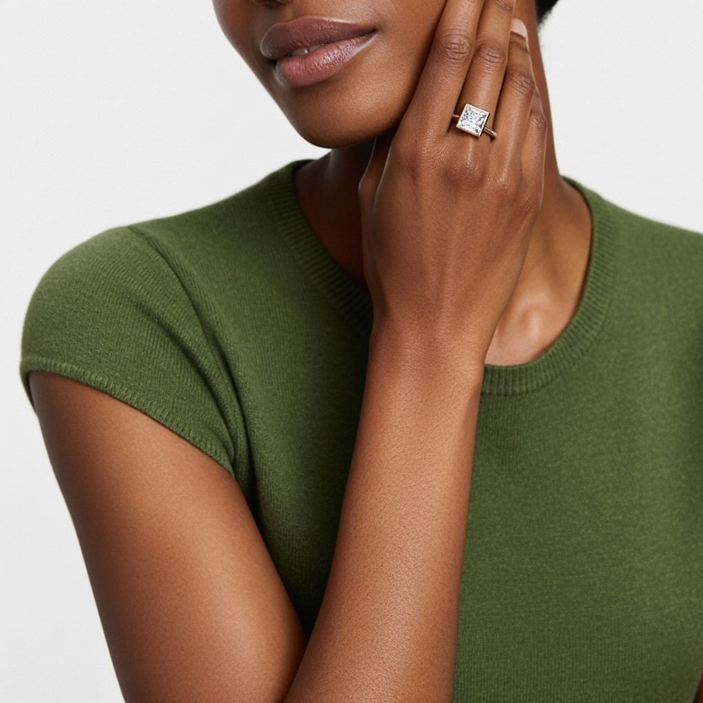 Sobre Princesse 1.00ct Moissanite Bague de fiançailles