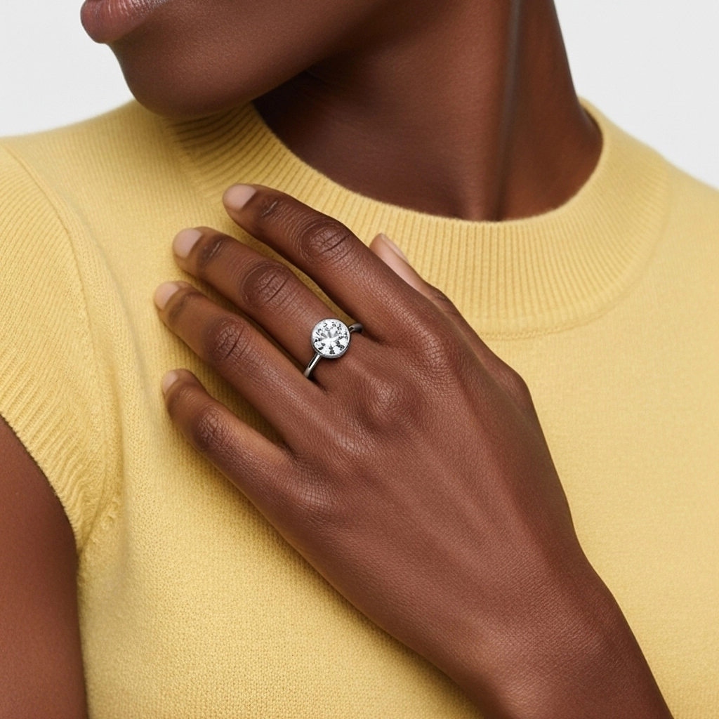 1.00ct Moissanite Engagement Ring 925 Sterling Silver