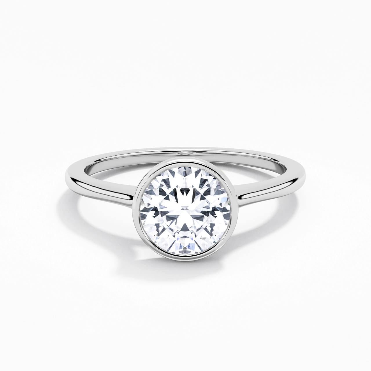 Understated Round 1.00ct Moissanite Engagement Ring