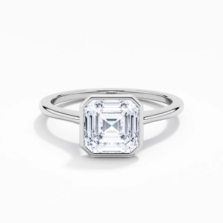 Understated Asscher 1.50ct Moissanite Engagement Ring