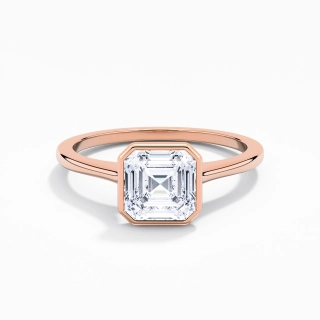 Understated Asscher 1.00ct Moissanite Engagement Ring