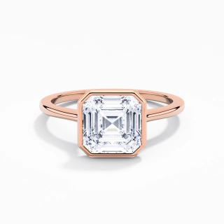 Understated Asscher 2.00ct Moissanite Engagement Ring