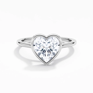 Understated Heart 1.50ct Moissanite Engagement Ring