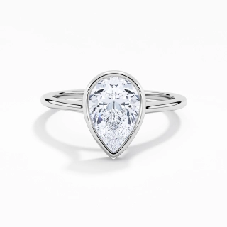 Understated Pear 1.50ct Moissanite Engagement Ring