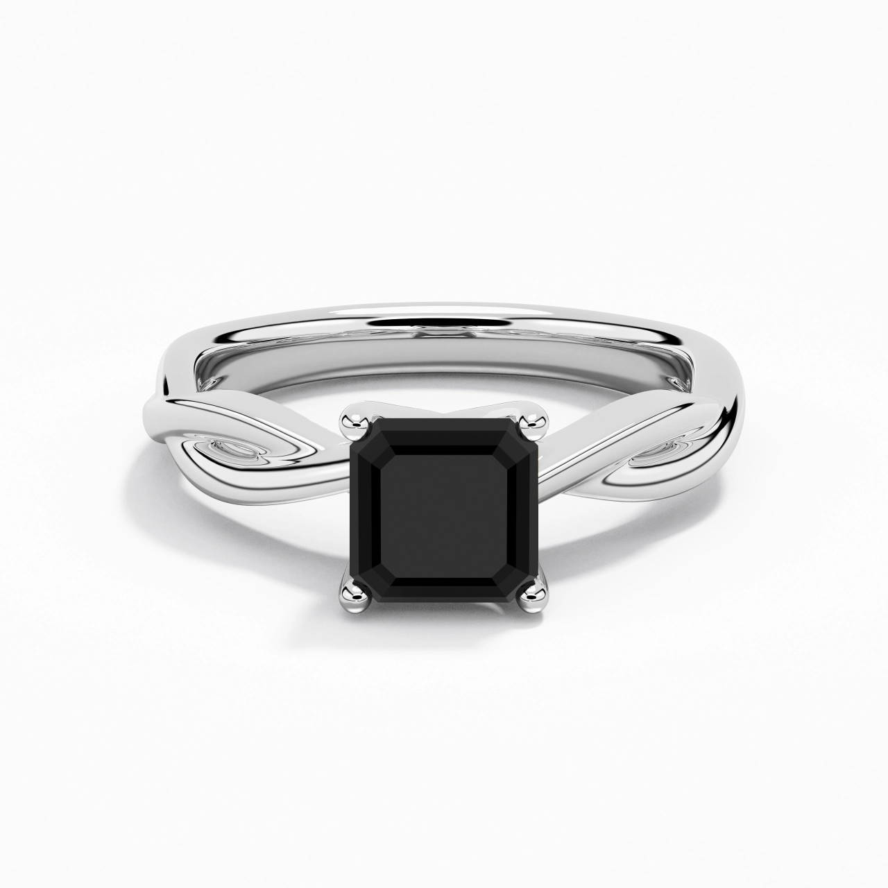 Sobre Asscher 1.50ct Moissanite Zircon cubique Bague de fiançailles