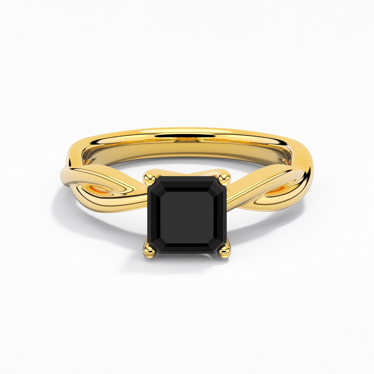 Sobre Asscher 1.50ct Moissanite Zircon cubique Bague de fiançailles
