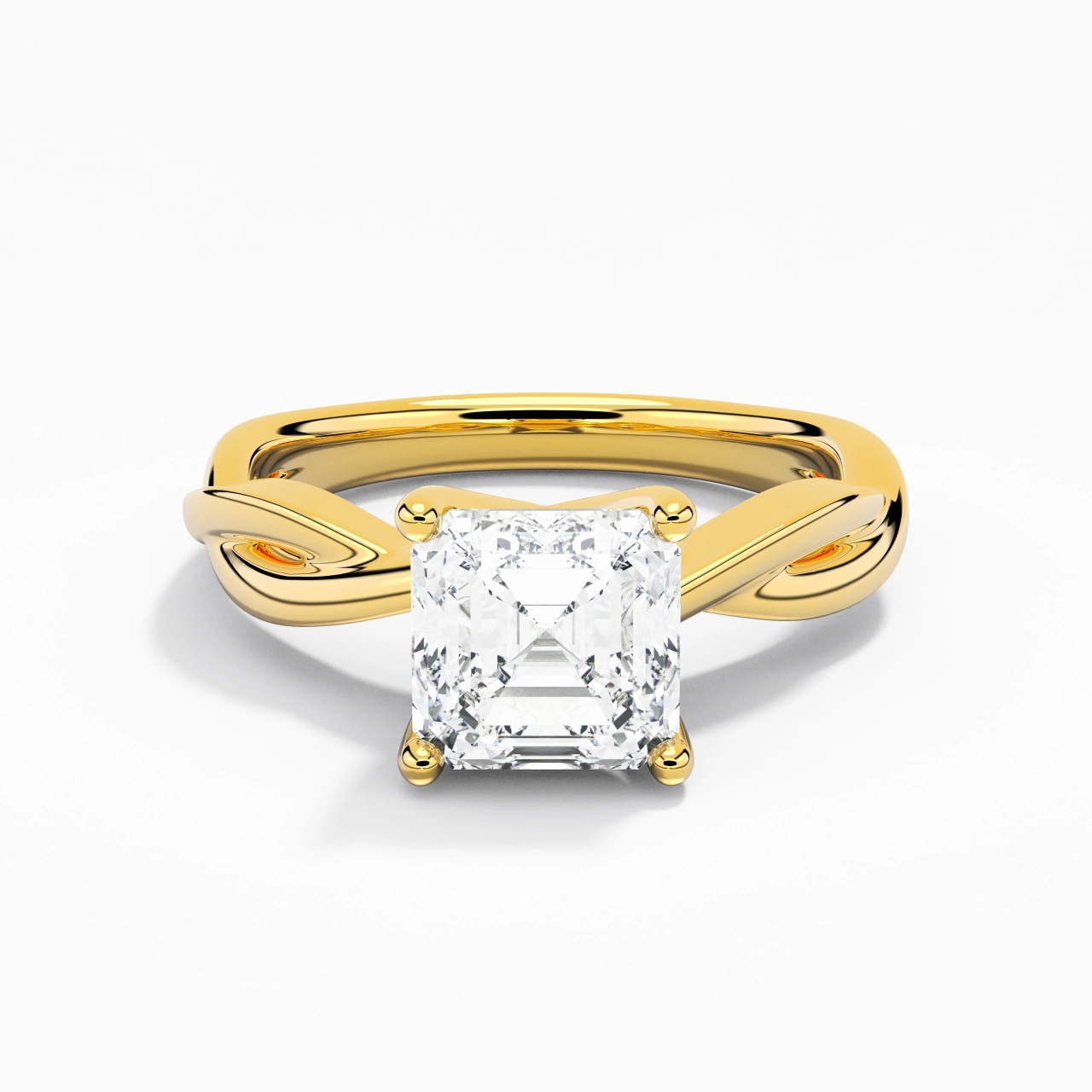 Understated Asscher 1.50ct Moissanite Engagement Ring