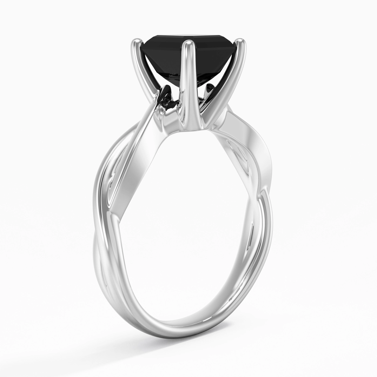 Sobre Asscher 1.50ct Moissanite Zircon cubique Bague de fiançailles
