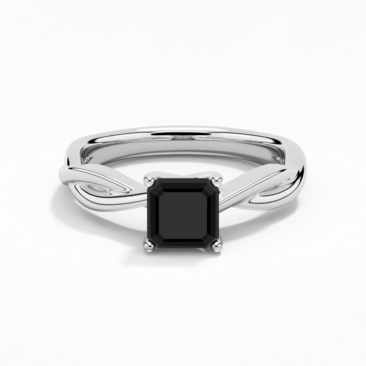 Sobre Asscher 1.00ct Moissanite Zircon cubique Bague de fiançailles