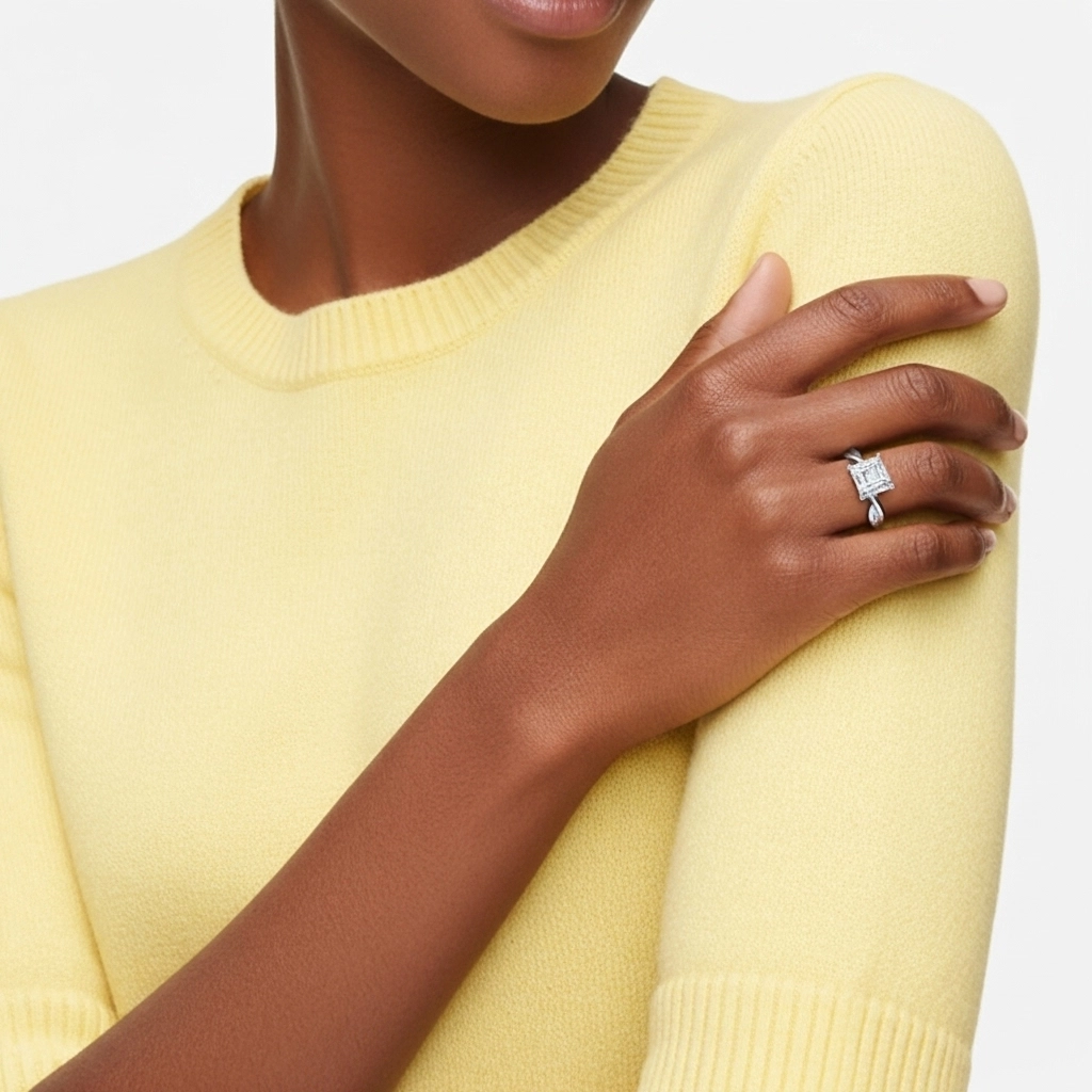 Understated Asscher 2.00ct Moissanite Engagement Ring