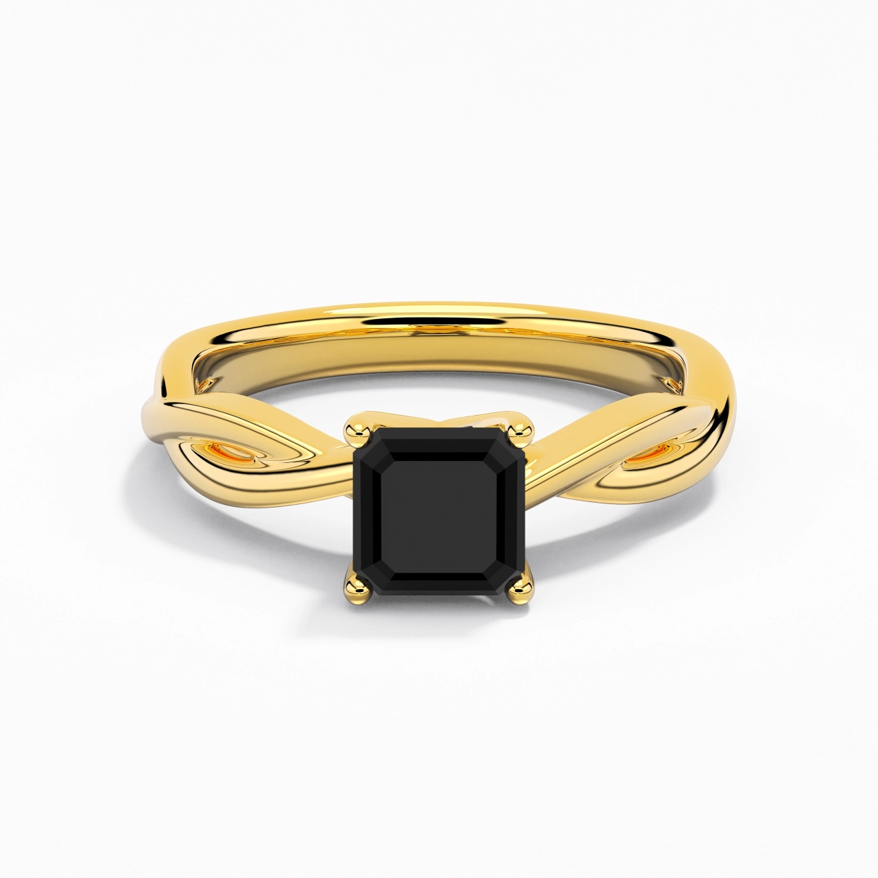 Sobre Asscher 1.00ct Moissanite Zircon cubique Bague de fiançailles
