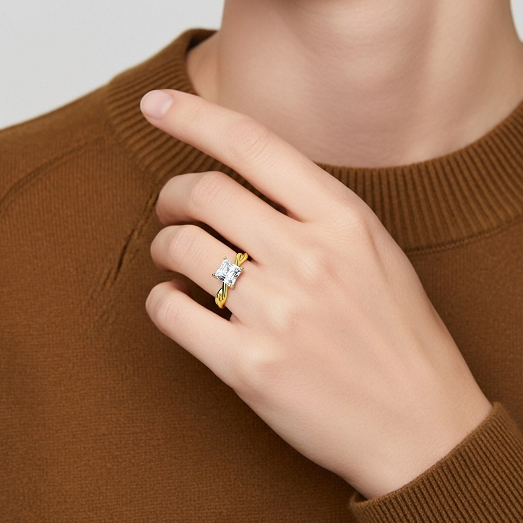 2.00ct Moissanite Bague de fiançailles Argent sterling 925