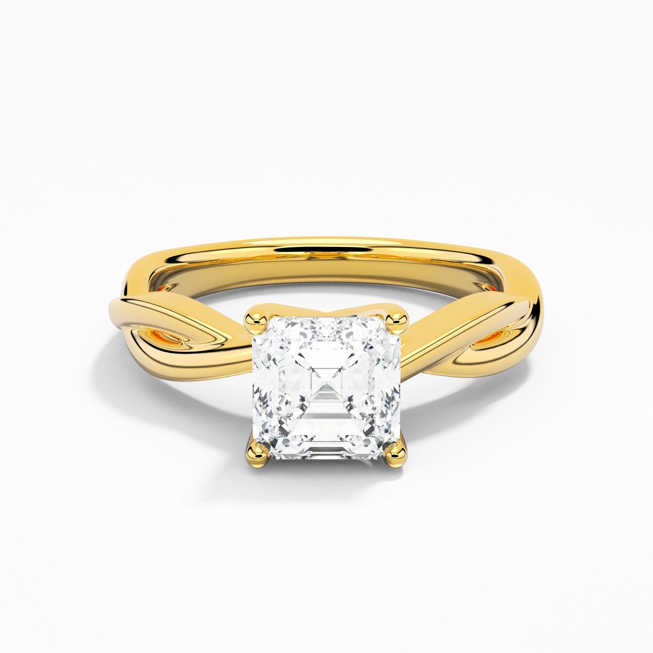 Understated Asscher 1.00ct Moissanite Engagement Ring