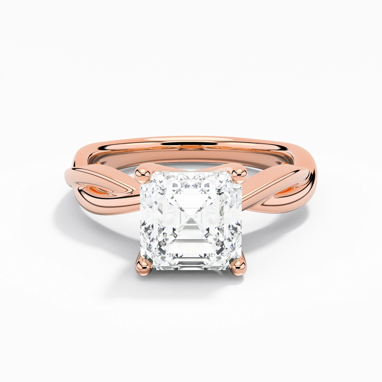 Understated Asscher 2.00ct Moissanite Engagement Ring